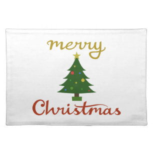 Merry Christmas+Tree Design Cloth Placemat
