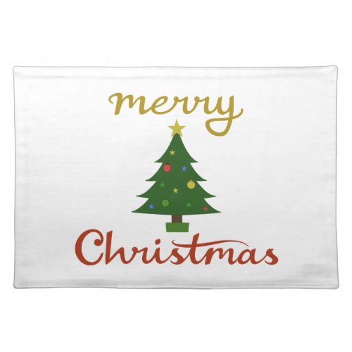 Merry ChristmasTree Design Cloth Placemat