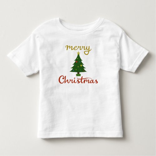 Merry ChristmasTree Design Toddler T_shirt