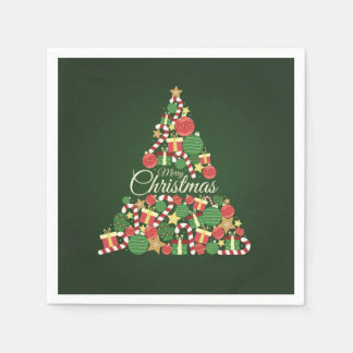 Merry Christmas tree dinner party Napkins