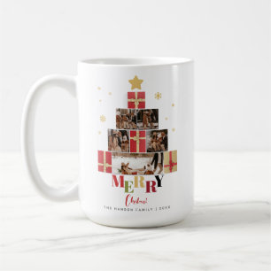 Merry Christmas Tree Family Photo Collage Coffee Mug