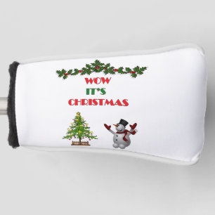 Merry Christmas Tree Festive Holiday Snowman Gift Golf Head Cover