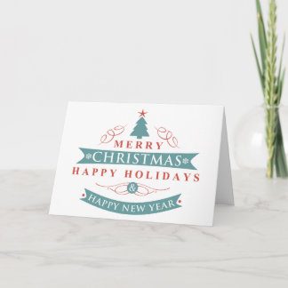 Merry Christmas Tree Folded Holiday Card