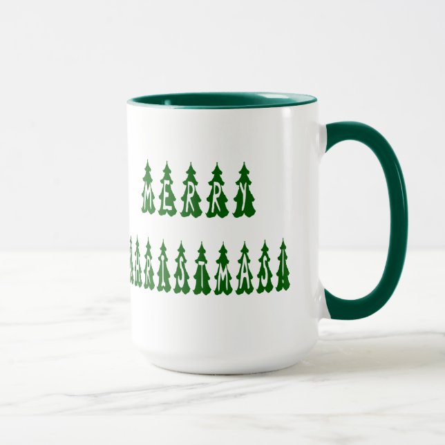 Merry Christmas Tree Font Mug (Right)