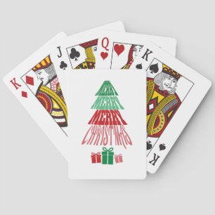 Merry Christmas Tree Fun Holiday Poker Cards