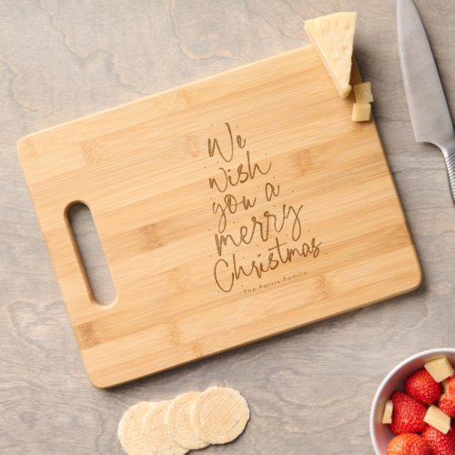 Merry Christmas tree fun type personalized holiday Cutting Board