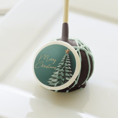 Merry Christmas Tree Gorgeous Green Gold Party Cake Pops