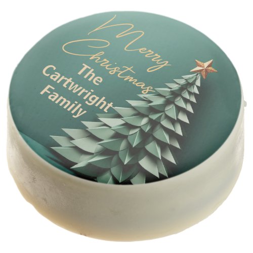 Merry Christmas Tree Gorgeous Green Gold Party Chocolate Covered Oreo