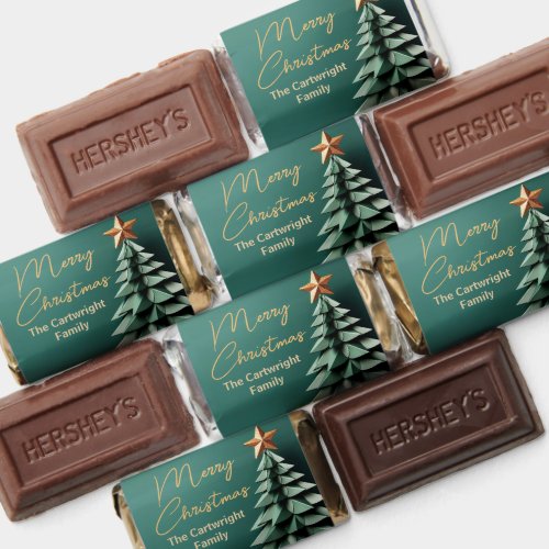 Merry Christmas Tree Gorgeous Green Gold Party Hersheys Miniatures