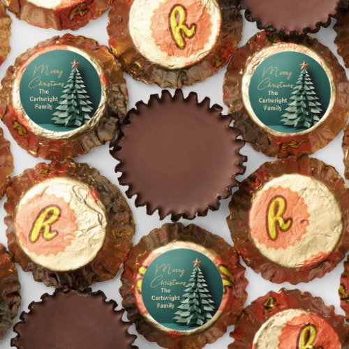 Merry Christmas Tree Gorgeous Green Gold Party Reeses Peanut Butter Cups