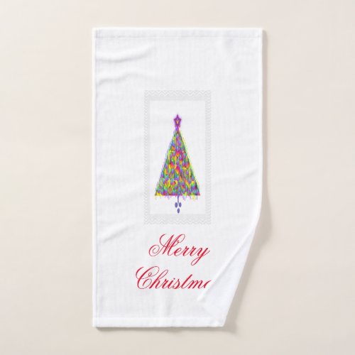 Merry Christmas Tree  Hand Towel