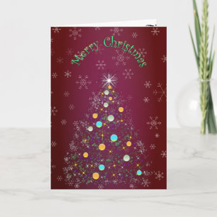 Merry Christmas Tree Holiday Card