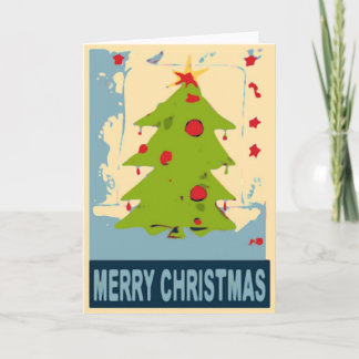 Merry Christmas Tree Holiday Card