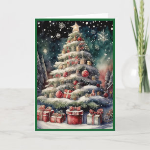 Merry Christmas Tree Holiday Card