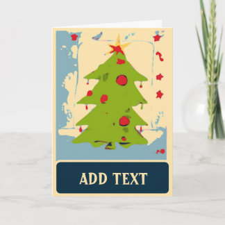 Merry Christmas Tree Holiday Card
