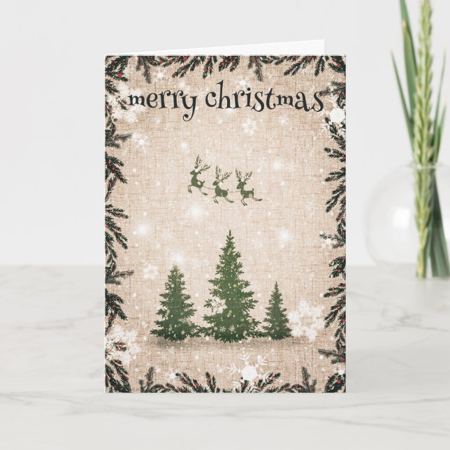 Merry Christmas Tree Holiday Card (Front)