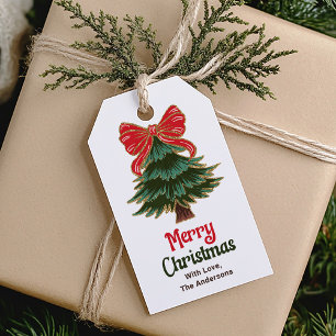 Merry Christmas Tree Holiday Party Gift Tags