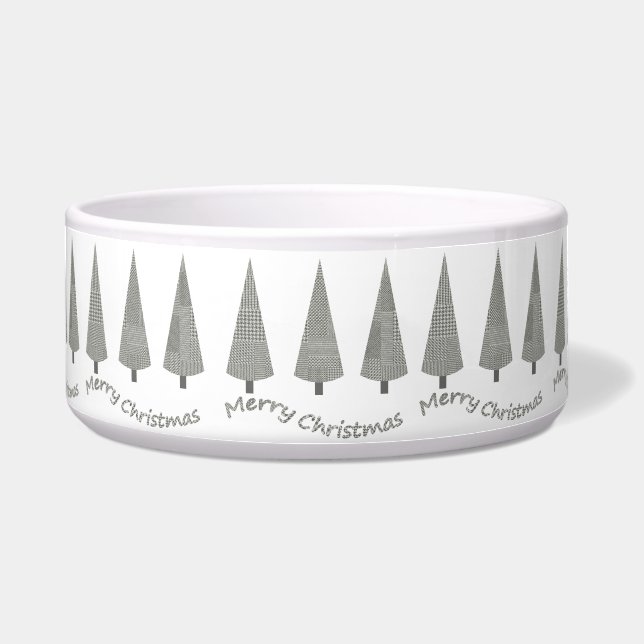 Merry Christmas Tree Houndstooth Bowl (Front)