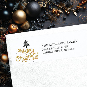 Merry Christmas Tree Label