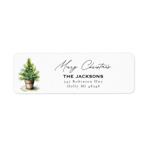 Merry Christmas Tree  Label