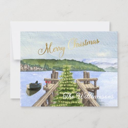 Merry Christmas Tree Lake Budget FLAT  Holiday Card