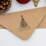 Merry Christmas Tree Lettering Name Return Address Self-inking Stamp<br><div class="desc">Easily personalize these custom Christmas self-inking stamps with your own names and address. Featuring "Merry Christmas" in modern lettering forming a Christmas tree. To customize these rubber stamps,  click on "Personalize this template" and change the text in the boxes provided.</div>