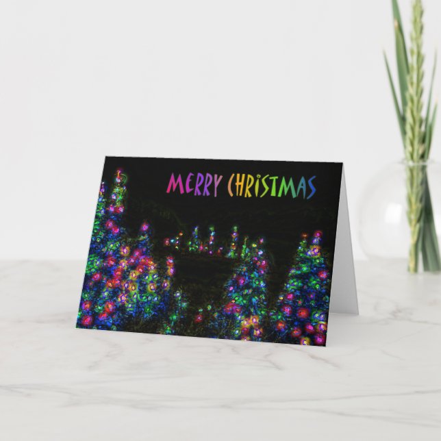 Merry Christmas Tree Lights Card (Front)