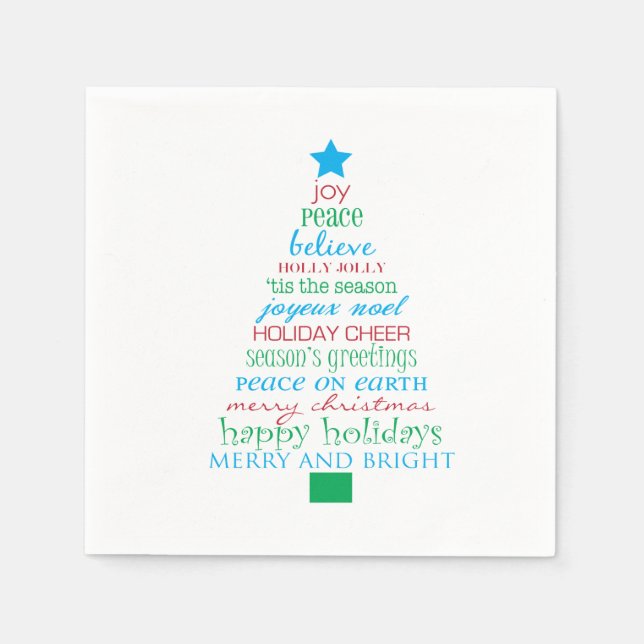 Merry Christmas Tree Napkins (Front)