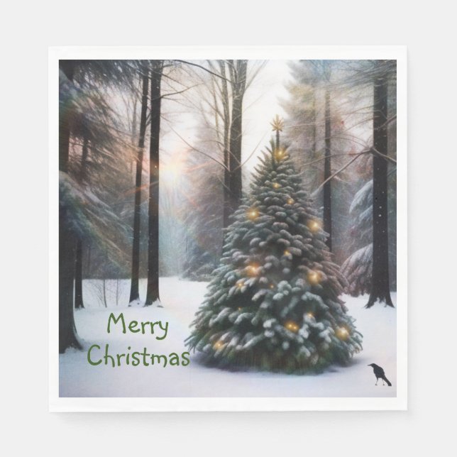 Merry Christmas Tree Napkins (Front)