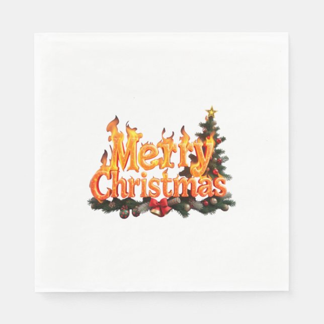 Merry Christmas Tree Napkins (Front)