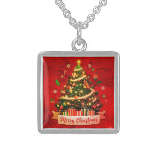 Merry Christmas Tree Necklace