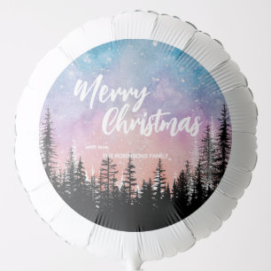 Merry Christmas tree Night gradient script forest Balloon