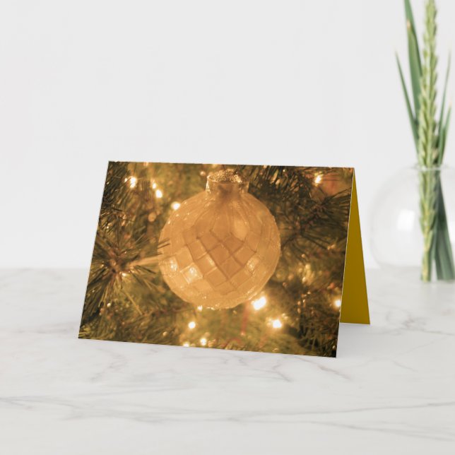 Merry Christmas Tree Ornament Holiday Card (Front)