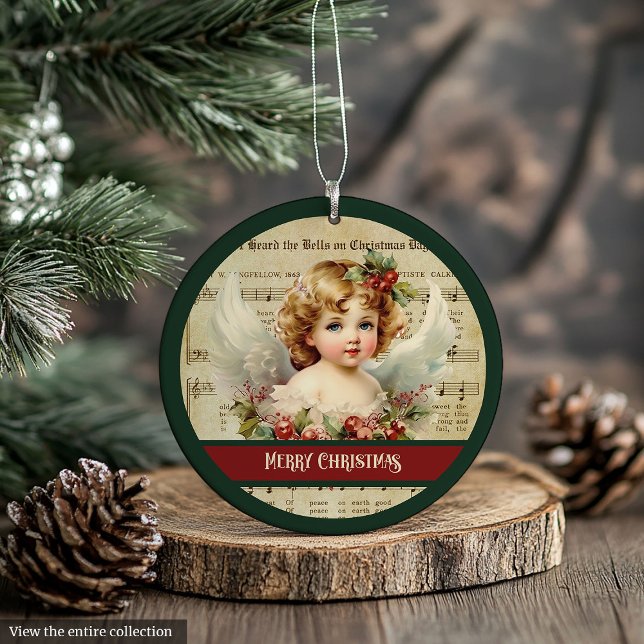 Merry Christmas Tree Ornament Vintage Angel (Merry Christmas Tree Ornament Vintage Angel)