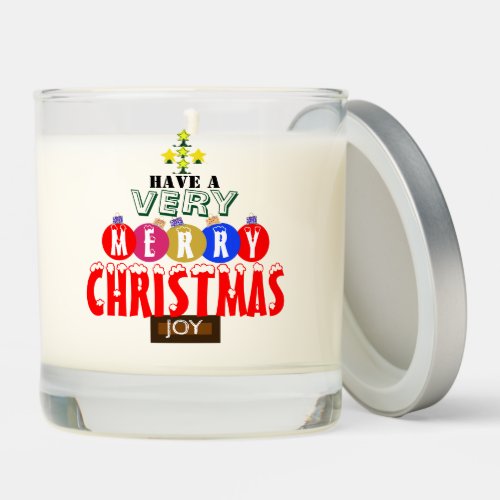 Merry Christmas Tree Peace on Earth Scented Candle