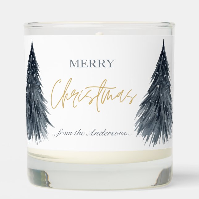 Merry Christmas Tree  Personalized  Scented Candle (Front)