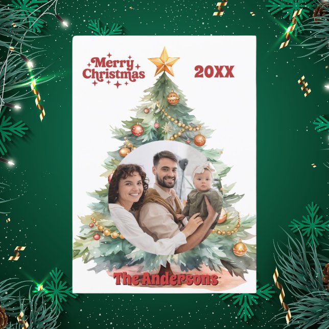 Merry Christmas tree photo card (Creator Uploaded)