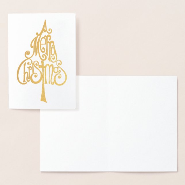 Merry Christmas Tree Quote Foil Card (Display)
