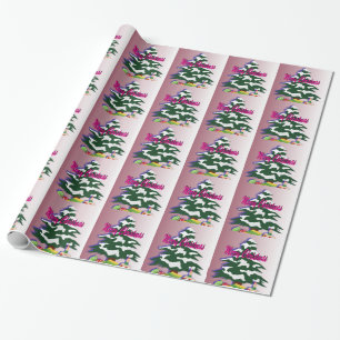 Merry Christmas Tree Retro Festive Season Wrapping Paper