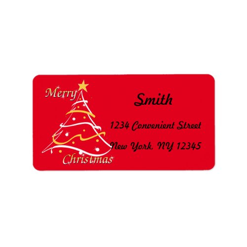 Merry Christmas Tree Return Address Label