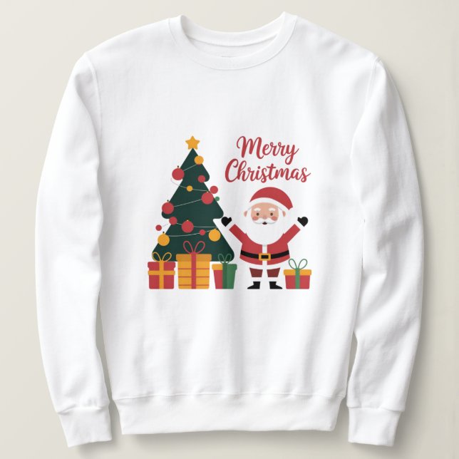 Merry Christmas Tree Santa Claus with Presents     Sweatshirt (Design Front)