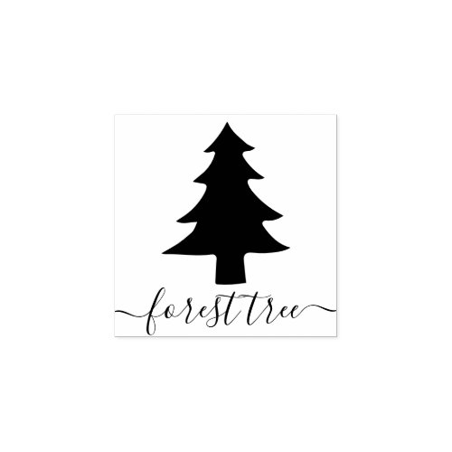 Merry Christmas Tree Simple Rubber Stamp