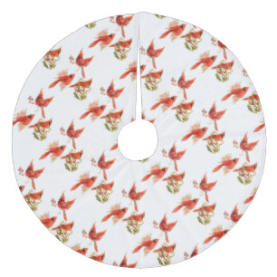 Merry Christmas Tree Skirt/Cardinals Fleece Tree Skirt