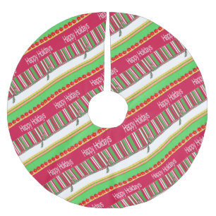 Merry Christmas Tree Skirt Red Happy Holidays