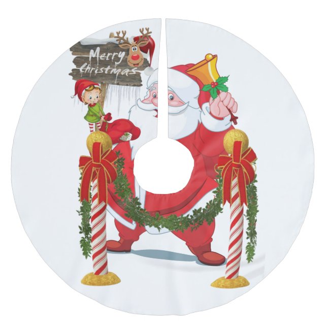 Merry Christmas Tree Skirt Santa Claus (Front)