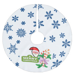 Merry Christmas Tree Skirt Snowflake Santa Claus