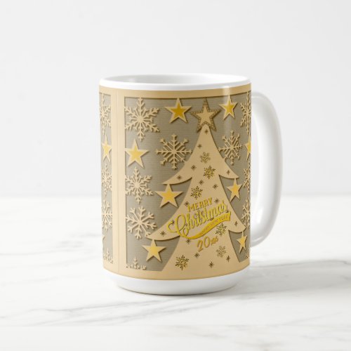 Merry Christmas Tree Snowflake  Star Silhouettes Coffee Mug
