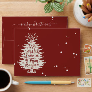 Merry Christmas Tree Snowflakes Envelope