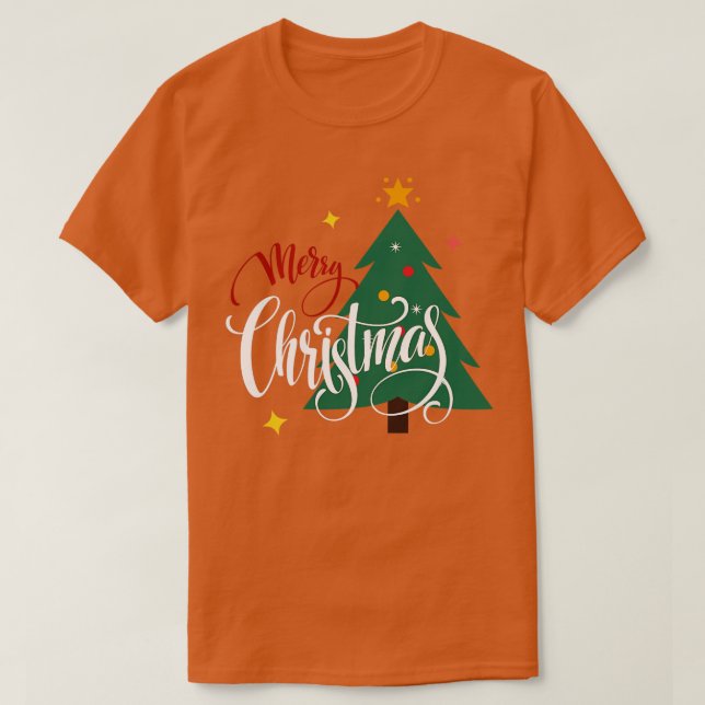 Merry Christmas Tree Snowflakes Ornaments Winter H T-Shirt (Design Front)
