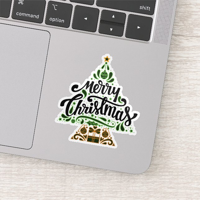 Merry christmas tree sticker (Detail)